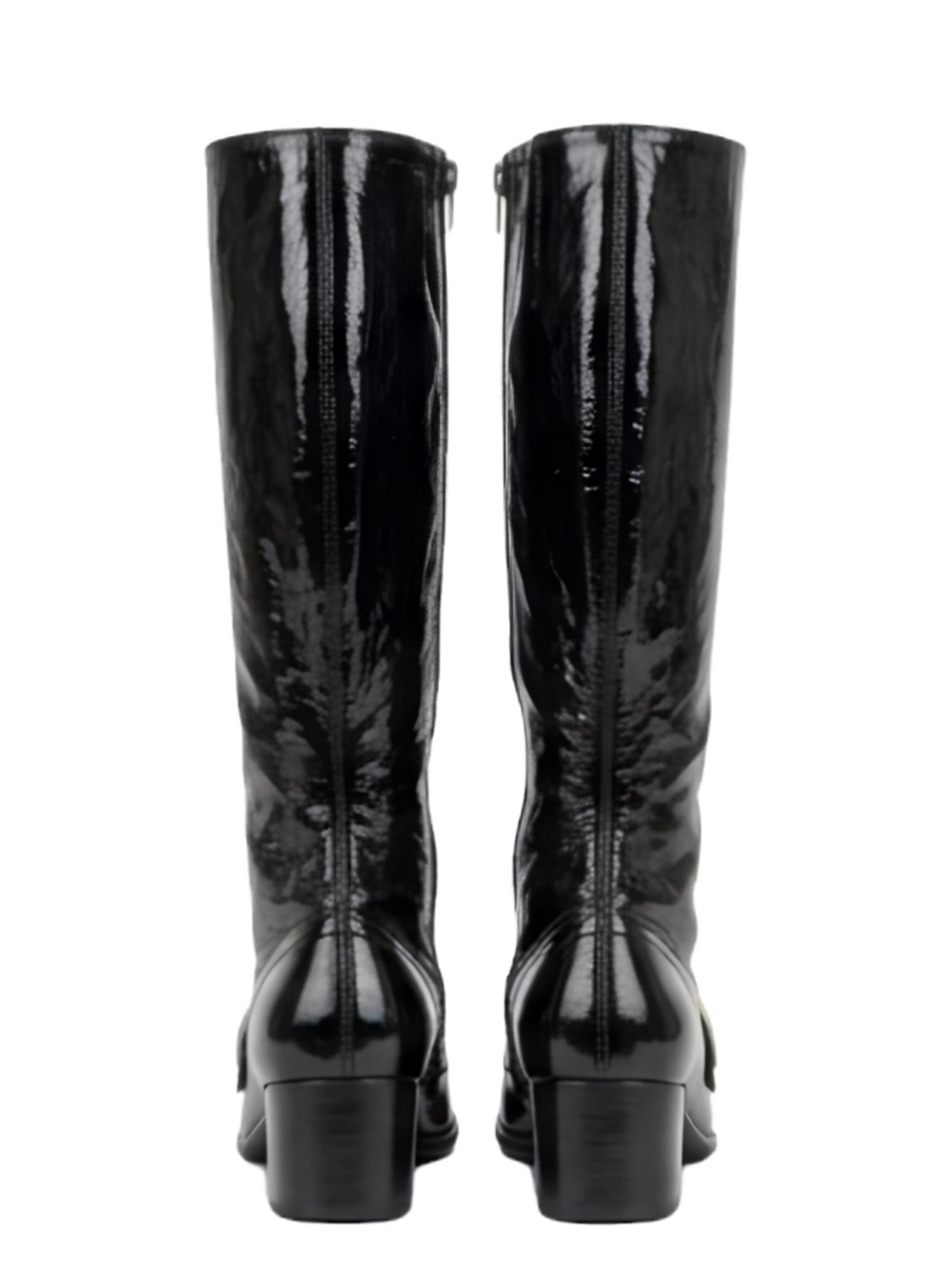Vintage 1970s Black Patent Go-Go Boots - Size 9 - Picture 3 of 16